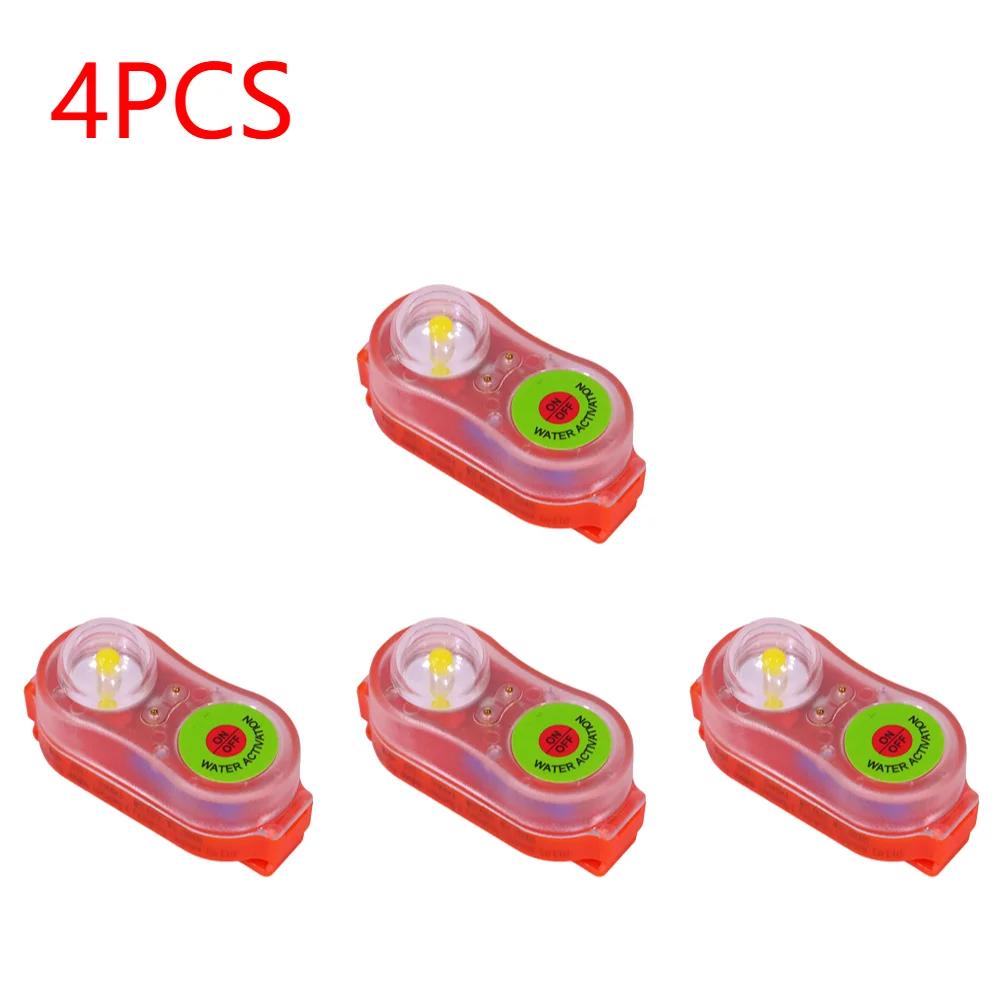 1-5Pcs LED Lithium Seawater Self-Lighting Light Life Jacket Light Waterproof Plastic Life-saving Vest Lamp For Adults Children