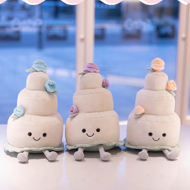 Jelly Wedding Series: Cute Plush Doll with Wedding Cake Bouquet & Diamond Ring Art