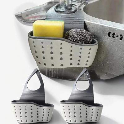 Sink Draining Basket Hanging Bag Faucet Sponge Shelf Dishwashing Sink No-punch Storage Storage Hanging Basket Organizing Rack