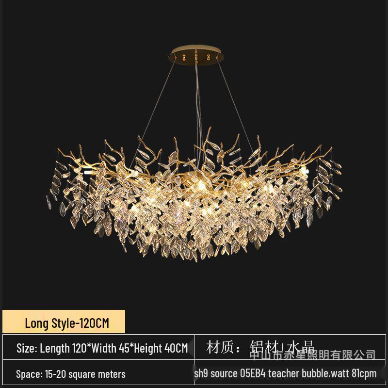 Luxurious K9 Crystal Branch Chandelier: Elegant Lighting for Living Rooms, Bedrooms, or Restaurants