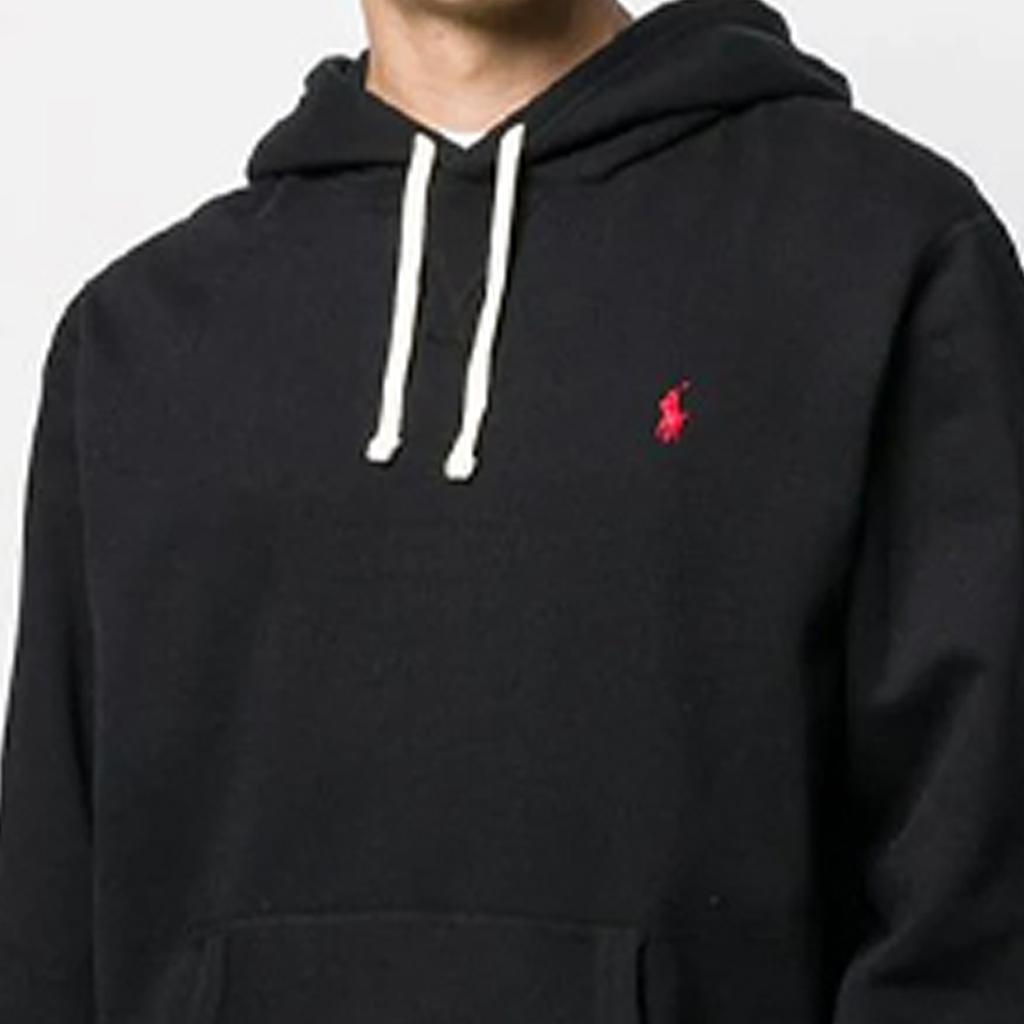 Polo Ralph Lauren Logo Embroidered Solid Color Pullover Hoodie Men Hoodies Black 710766778-008