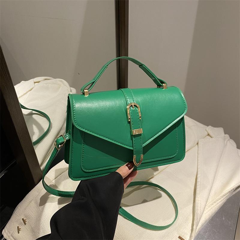 Personality Trend Women's Bag New Fashion Portable Messenger Bag Solid Color Shoulder Small Square Bag