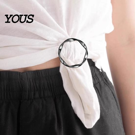 Multifunctional Shirt Clip Ties Clips for Women, Scarf Ring And Slides, T-Shirt Waist Tightener Cincher T-shirt Hem Knot Rings Large Long Tee Tie Up,