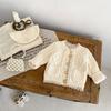 Baumwollstrickjacke mit Farbblock-Besatz für Babys und Kleinkinder – Unisex-Rundhalsausschnitt