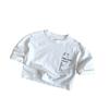 Kids Unisex Casual Letter Print Black White Long Sleeve T Shirt Top