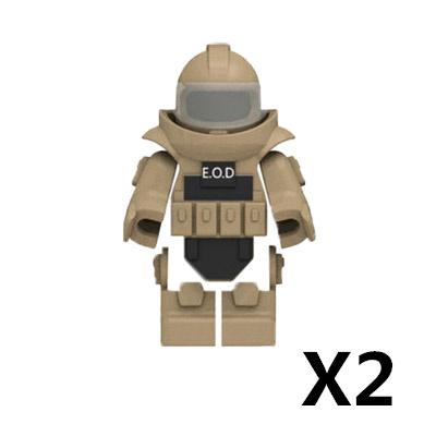 Military Building Blocks Figures Protective Bomb Disposal Suit EOD Special Forces Mine Detector Combination Bricks Toy Kids J019