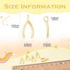 DanLingJewelry 10Pcs Brass Good Luck Wishbone Charms Golden Color Plated Bone Charms for Necklaces Bracelets Earrings Jewelry Making