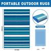 Blue White Striped Outdoor Rug Camping Essentials Outdoor Rug Waterproof Rv Essentials Outside Area Rug For Deck Garden