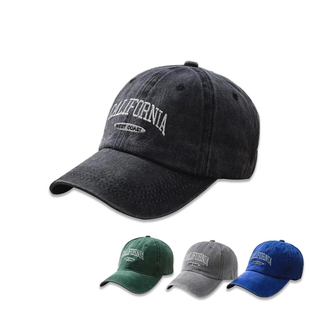 Cotton Retro Vintage Baseball Cap Men Women Denim Embroidered Letters Hat Cotton Soft Top Caps Casual Retro Unisex Hats