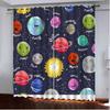 Curtain Cartoon Little Planet 3D Digital Printing High Density Shading Size Can Be Determined