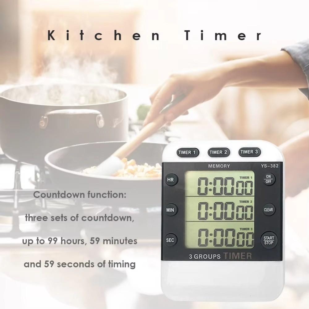 Square Design Kitchen Timer Digital Display Alarm Feature Countdown Timer Countdown Function 3-way Function Kitchen Alarm