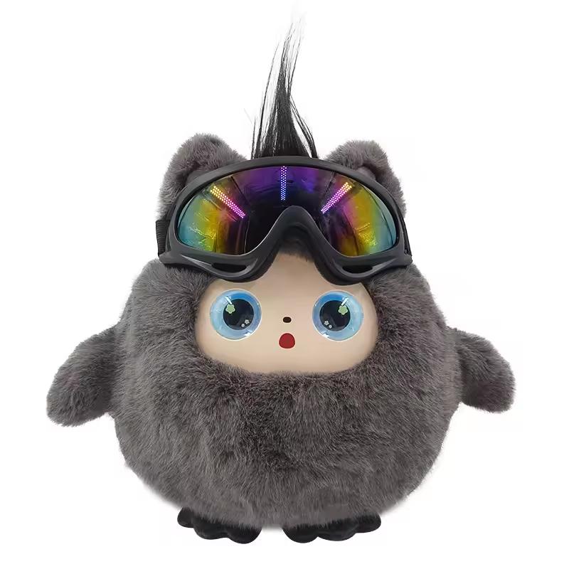 Cute Creative AI Smart Robot Plush Toy, Cute Expressive Eyes, Voice Interactive, USB Charging Companion Smart Stuffed Toy серый