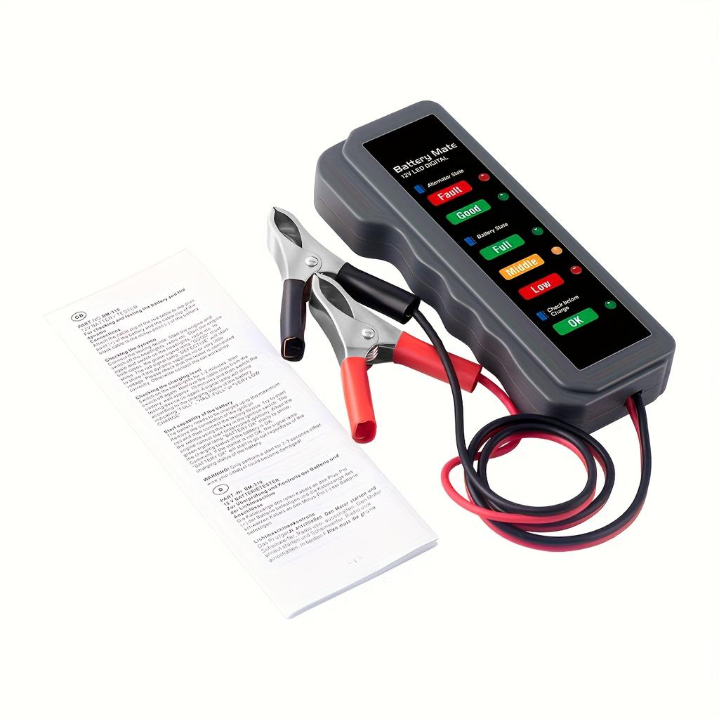 12V Car Battery Tester, Automotive Alternator Tester, Battery Tester, Analyzer to Check Alternator and Battery Charging System