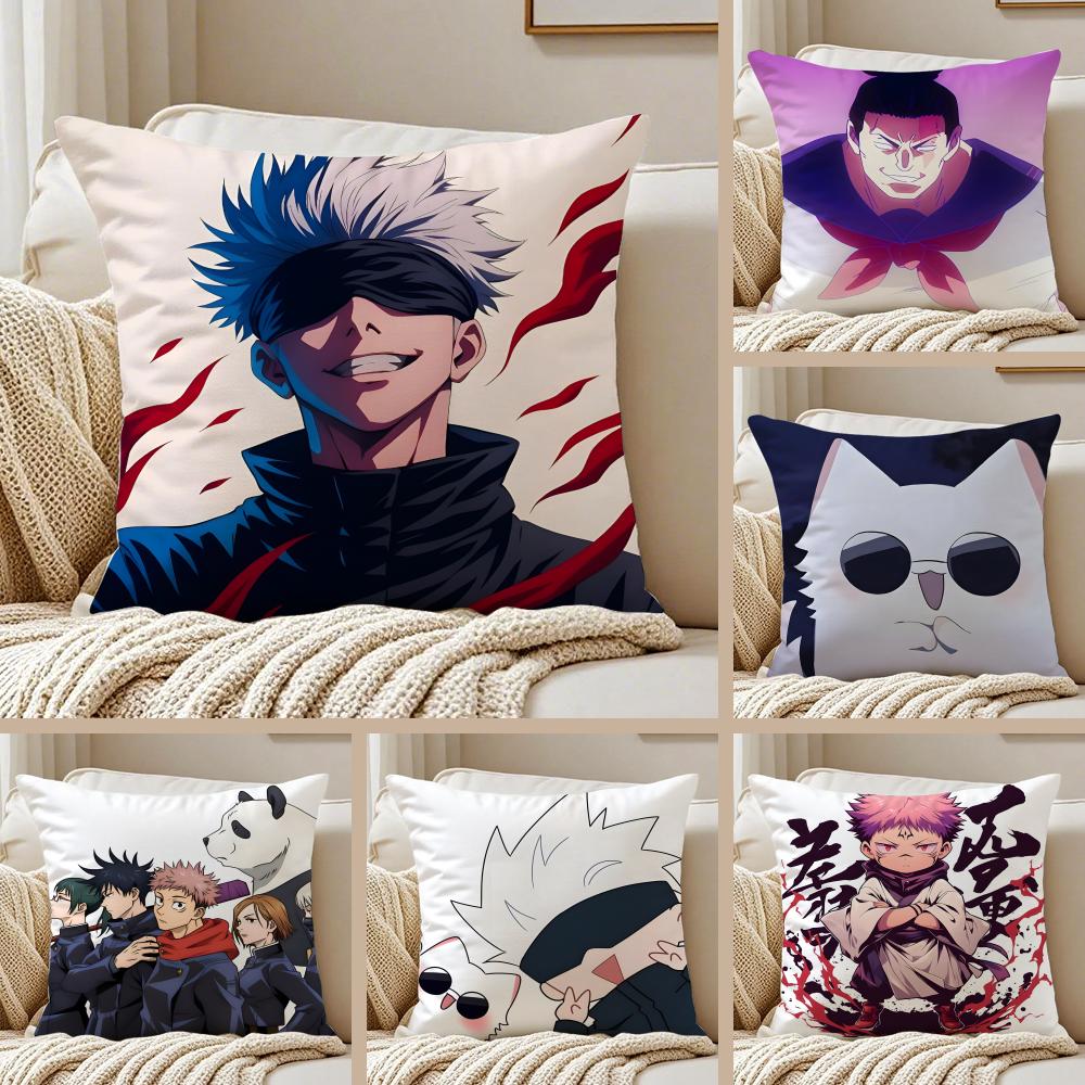 anime intense JJujutsu KKaisen Cushion Cover Pillowcase Antidustmite living Room Sofa Decor Cushion Room