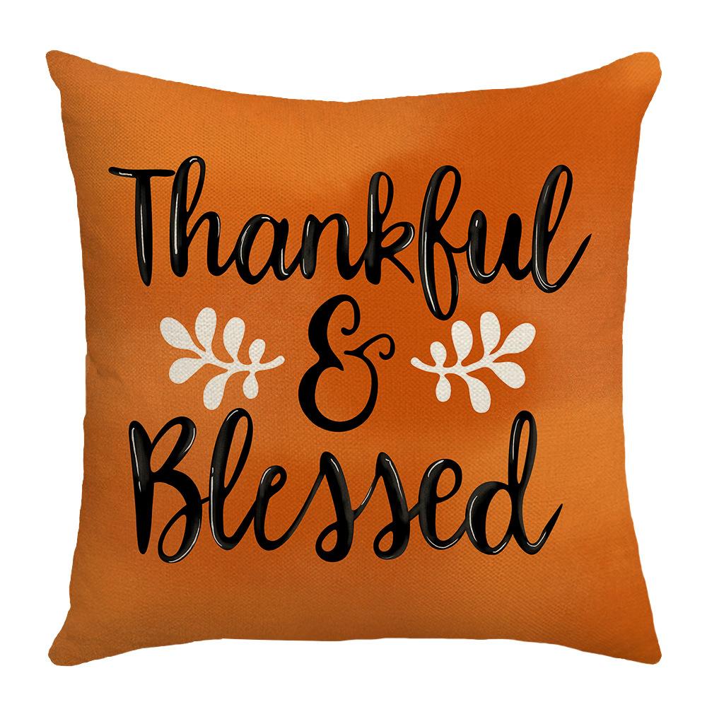 Autumn Thanksgiving Letter Print Pillowcase Festive Atmosphere Decoration Bedroom Living Room Sofa Pillowcase