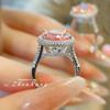 High Carbon Light Luxury Argyle Pink Diamond Bird's Nest Micro-Pave Ring for Women