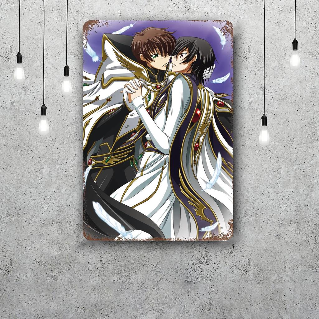 Code Geass Anime Vintage Metal Tin Signs Posters Decor Retro Metal Plaque Wall Art Decor for Garage Bar