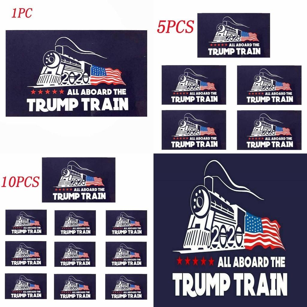 Trump 10pcs Donald Bumper Sticker 2020 All Aboard The Trump Train Car Stickers