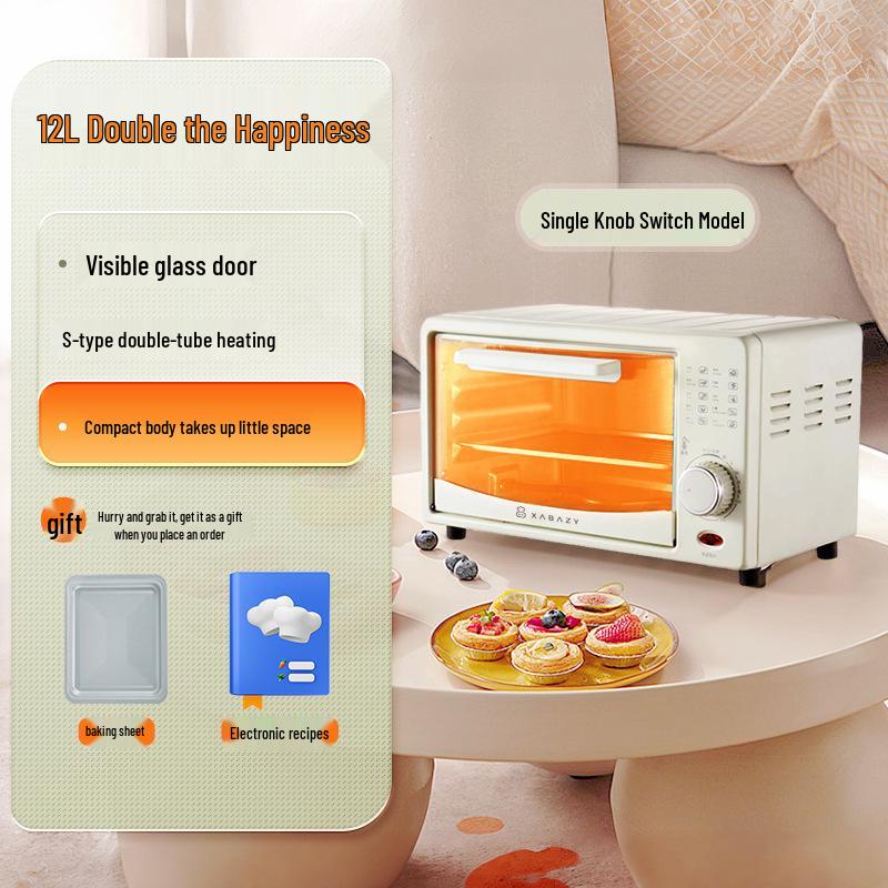Многофункциональная электрическая мини-духовка Xiaobeizhu объемом 12 л — автоматическая выпечка, приготовление тортов и приготовление на пару