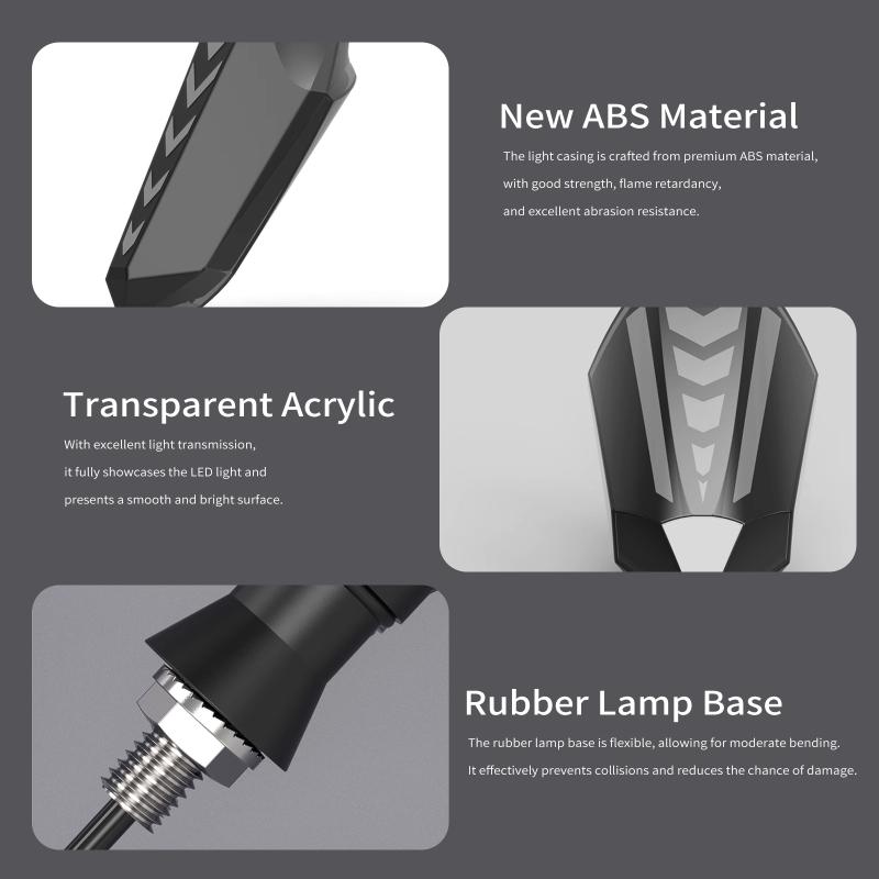 2PCS Motorcycle Flowing Turn Signal Lights Super Bright Double-Sided LED Turn Signal Lamp & Daytime Running Lights 12V for Moto