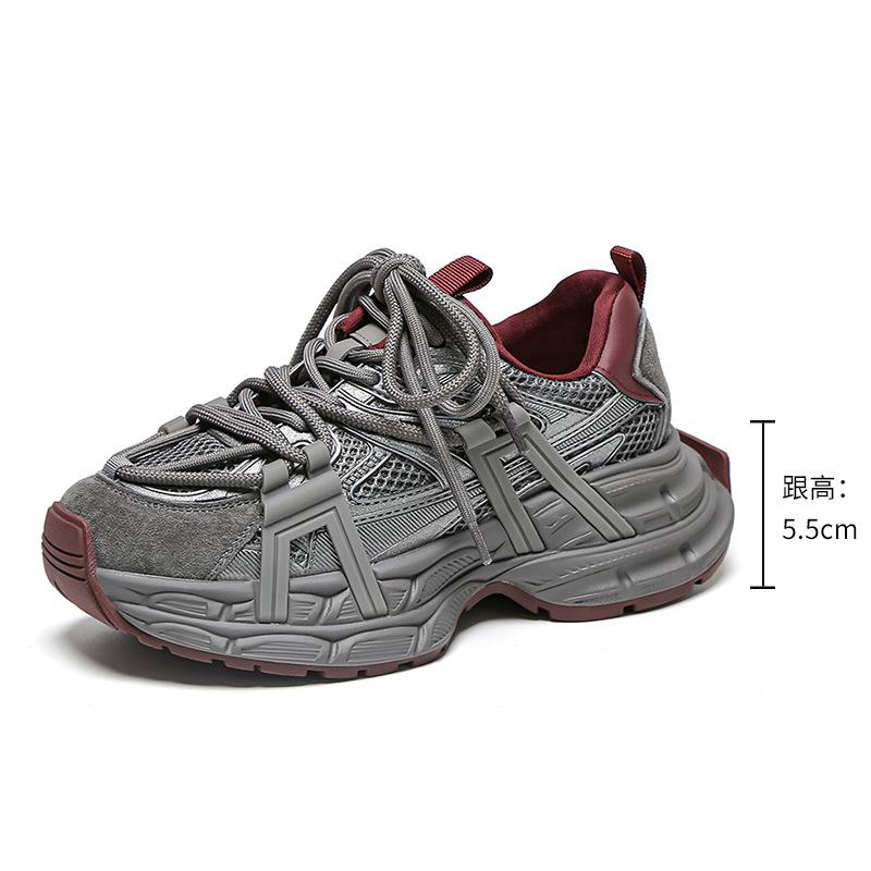 Strictly Selected Spring Casual Sports Shoes Autumn Platform Dad Shoes Women's Soft-soled Retro Versatile Non-slip Women's Height-increasing Shoes