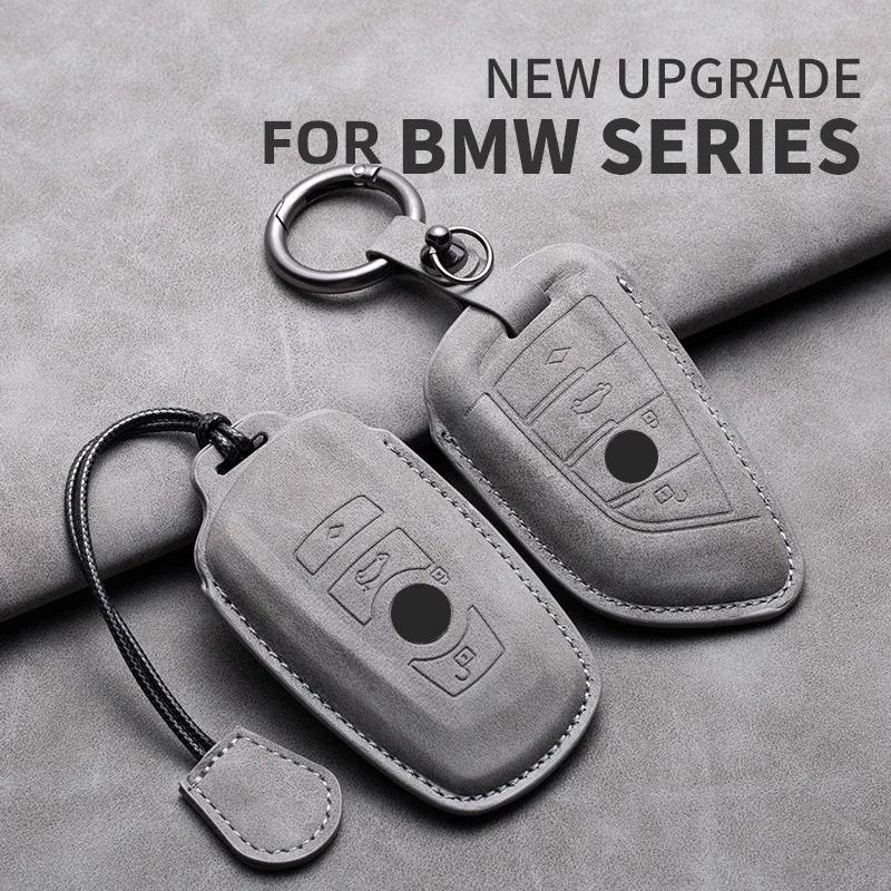Leather Car Remote Key Case Cover for Bmw F20 G20 G30 X1 X3 X4 X5 G05 X6 X7 G11 F15 F16 G01 G02 F48 1 2 3 4 5 6 7 Series