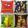 Classic Cartoon Larva Cushion Cover Soft  EasyWash Pillow Case  Versatile for Couch Bed Travel and Office