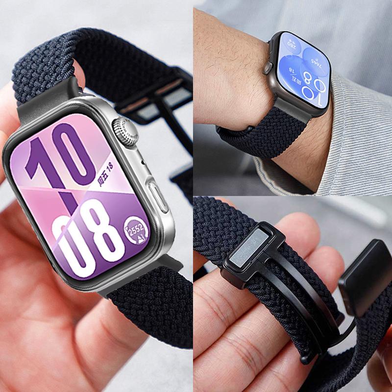 Magnetic band For HUAWEI watch fit 3 4 pro strap Smartwatch Accessories Braided solo loop Bracelet correa huawei watch fit4 band