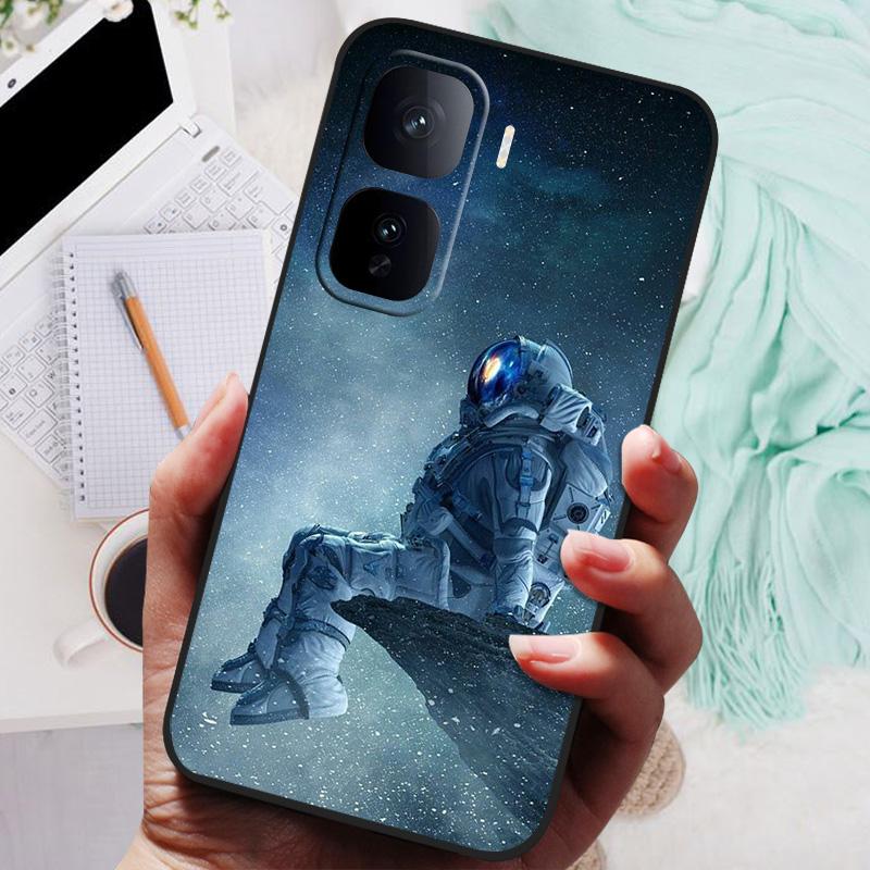 For VIVO IQOO Neo 10 Pro Case Black Cover Flowers Silicone Soft Back Cases For vivo iQOO Neo 10 Neo10 5G Phone Case 10Pro Bumper