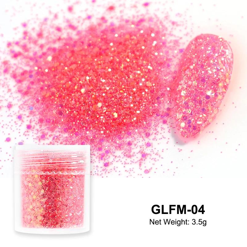 3,5g Paillettes Iridescentes Sucre pour Ongles Coloré Candy Coat Poudre Pigment Pour Manucure Effet Sucre Poussière Brillante Décorations Nail Art
