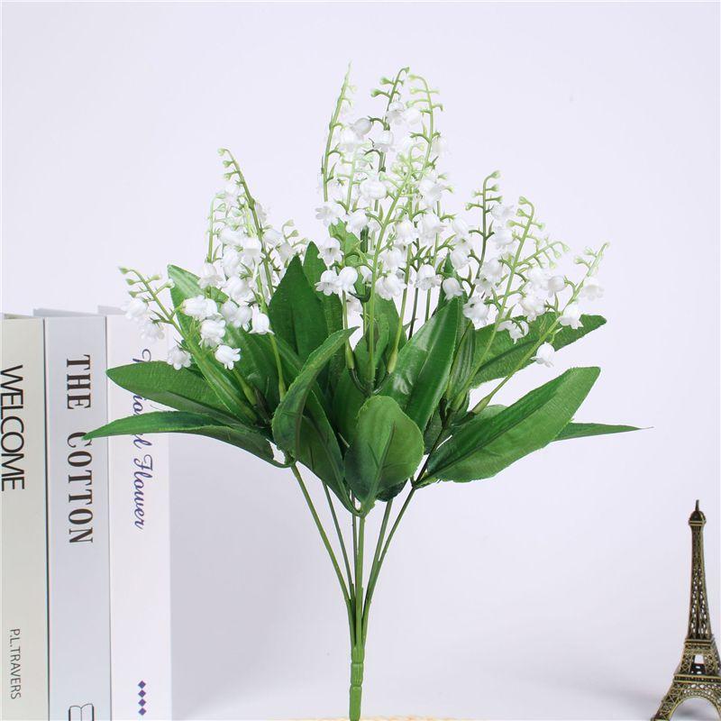 Elegant 7 Branch Artificial Lily Of The Valley Bouquet For Stunning Home And Wedding Decor