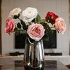 Real Touch Artificial Rose Flower 24.8" Long Stem Fake Rose Flower Realistic Big Bloom Rose Bouquet for Wedding Party Floral Arrangement Vase Decor