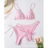 Bikini Split Swimsuit Women's Solid Color Sexy Backless Strap Threepoint Bikini Threepiece Swimsuit