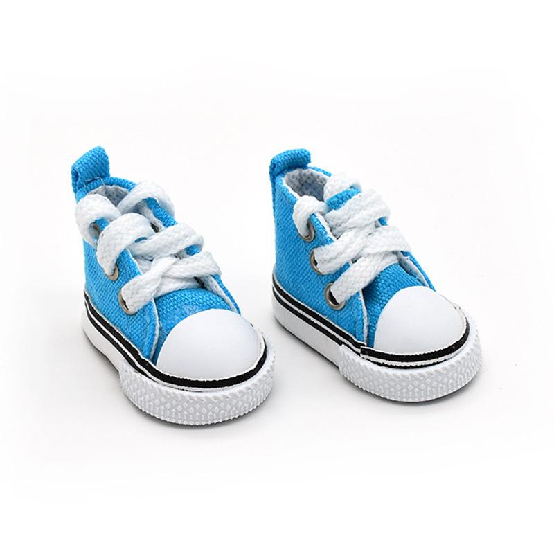 

1 пара, 5 см 1/6, джинсовая ткань ручной работы, обувь для кукол, 18 дюймов, милая мини-кукла, игрушечные аксессуары, разноцветные синий