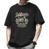 Men's Summer Black Retro Trend T-Shirt: American, Japanese, Korean Style