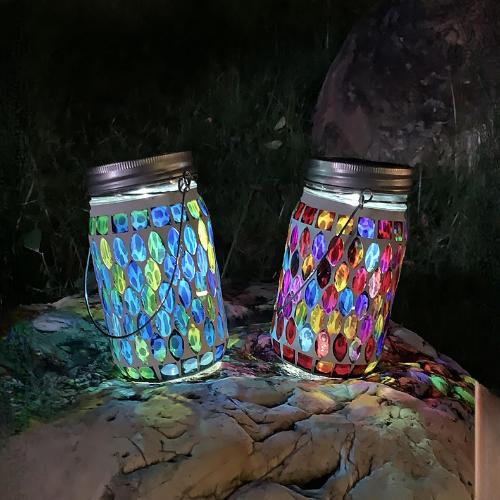 

Высококачественная солнечная богемская мозаика, стеклянная лампа, украшение, Мейсон, лампа, уличная лампа для атмосферы лужайки