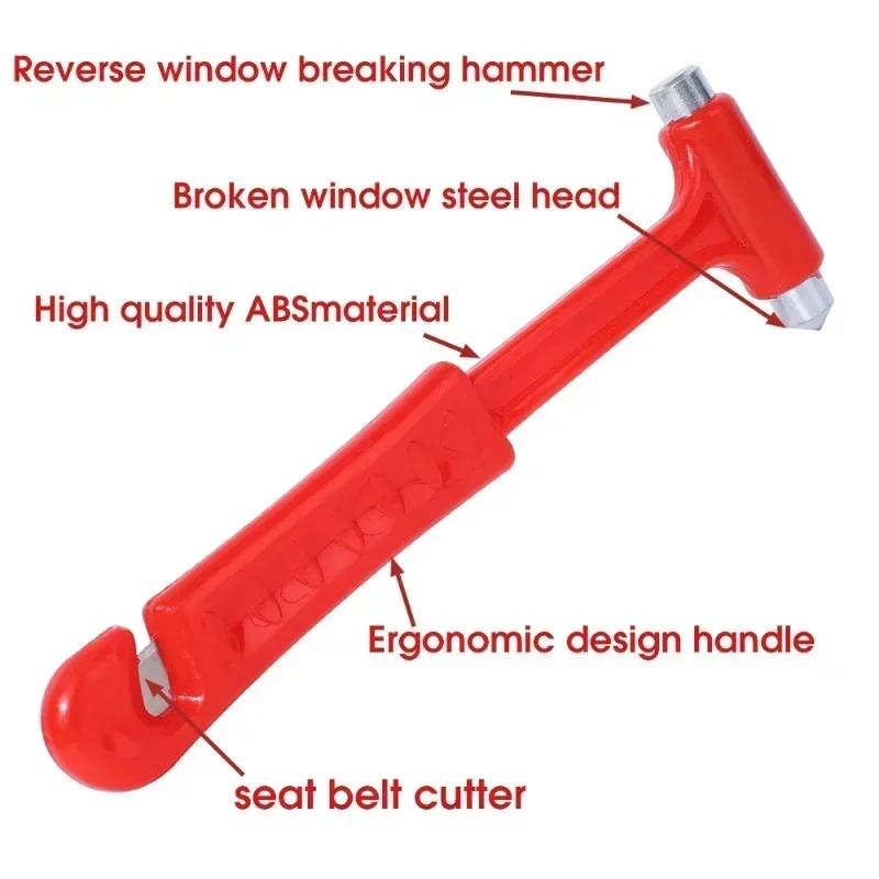 2in1 Car Safety Hammer  Window Breaker Solid Mini Safety Hammer with Seat Belt Cutter Portable Emergent Rescue Escape Tools 1PC