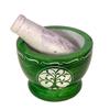Divit Shilp Mortar and Pestle, Natural Stone Grinder for Spices, Pastes, Herbs, Seasoning Etc. (Green Tree of Life)