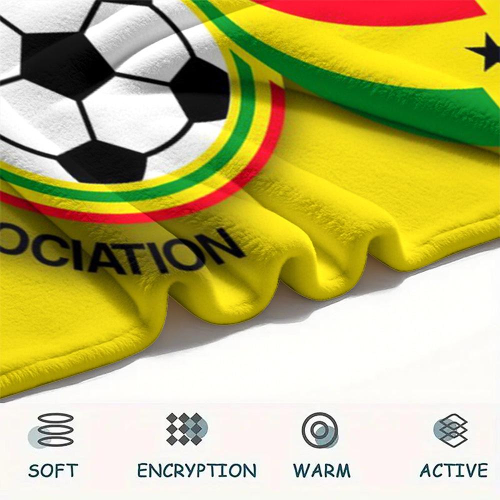 1 Stück Ghana Fußball Print Flanelldecke Hohe Qualität Warm Bequem Decke für Alle Jahreszeiten Perfekt für Geschenke Heimdekoration