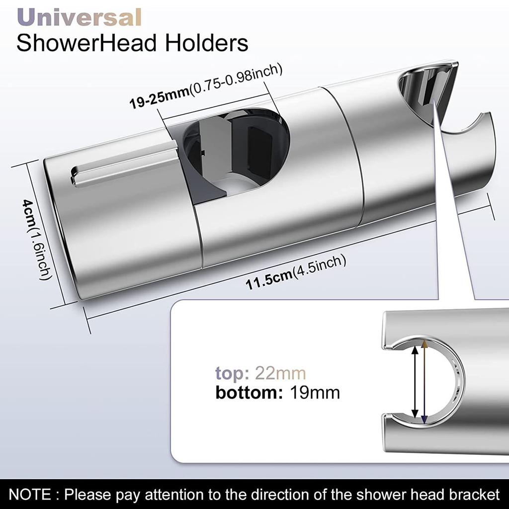 Adjustable Shower Head Holder for 19 To 25mm Slide Bar Slider Clamp Rail Shower Head Bracket for Bathroom