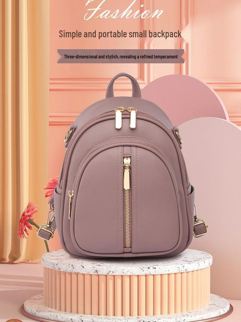 Rucsac de Piele Moale în Stil Coreean la Modă pentru Femei Niche Design 2024 pentru Naveta Zilnică