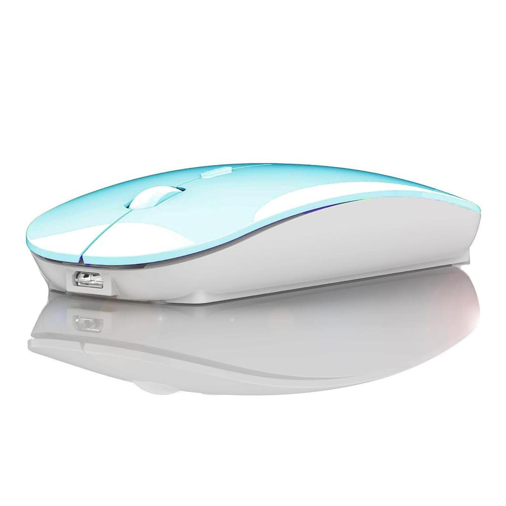 Wireless Bluetooth Mouse for iPad iPad MacBook MacBook and Dell Pro, Air, Mac, Pro, Air, Laptops, Chromebooks, Windows, HP, (Jelly Blue)