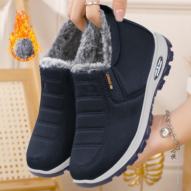 Cotton shoes warm shoes middle-aged and elderly cotton boots piled and thickened snow boots thick-soled comfortable short boots cold-proof