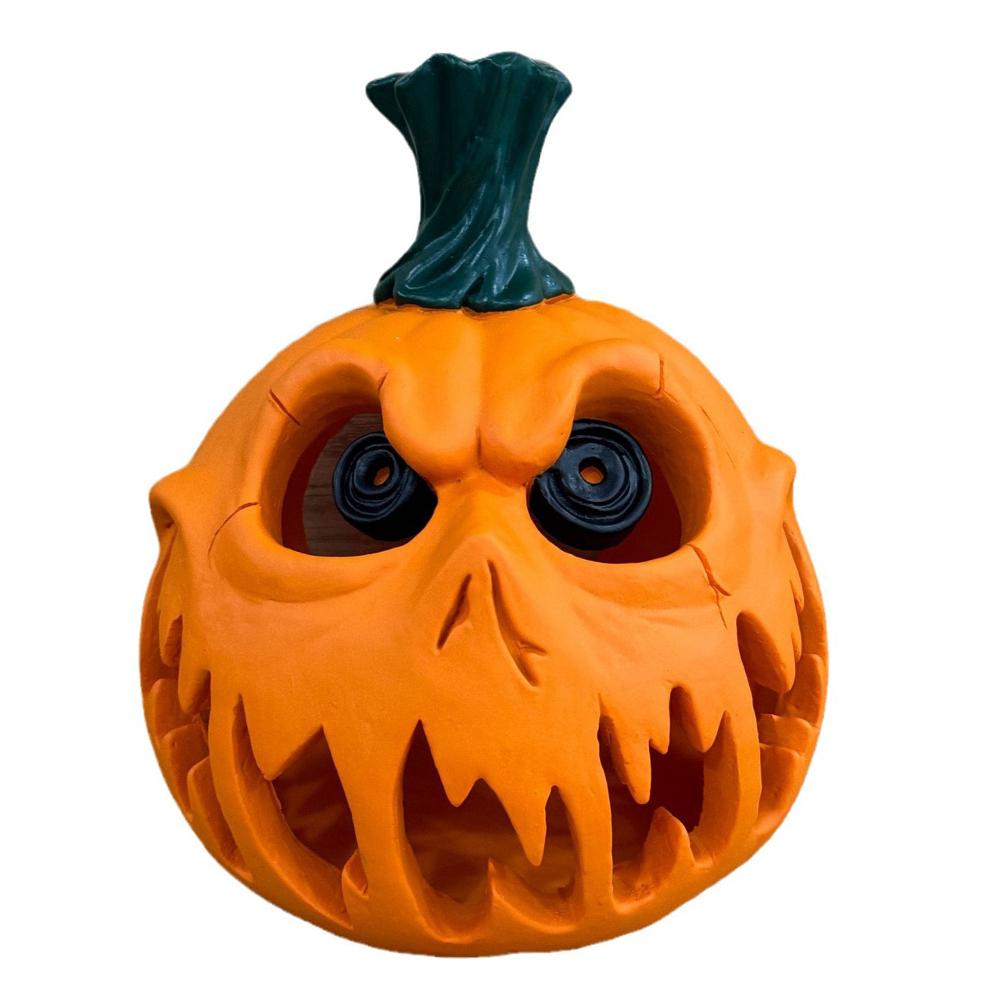 Halloween Pumpkin Lantern Resin Hollow Shape Pumpkin Light Desktop Hollow Big Pumpkin Lamp for Halloween Ornament