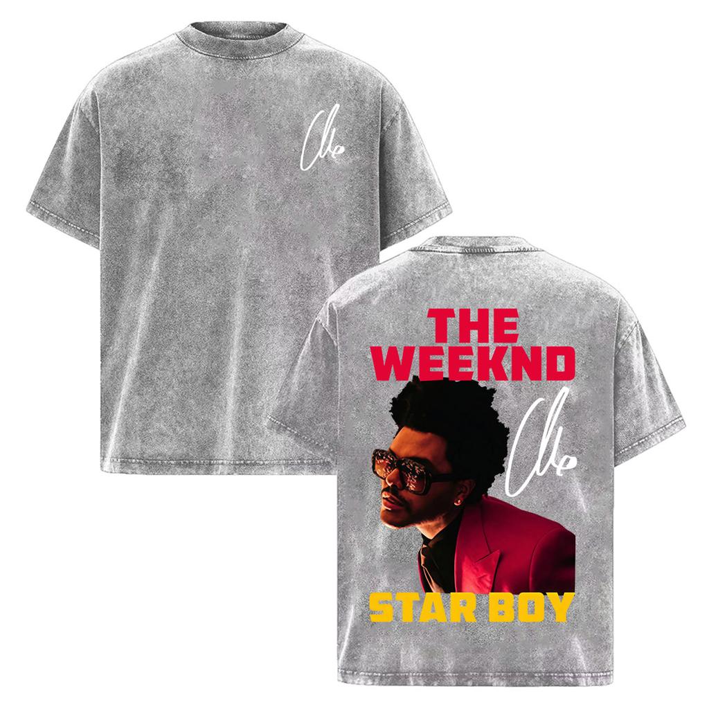 The Weeknd "one of The Girls" Letters Print T-Shirt Men Women Hip Hop Vintage Washed T-shirts High Quality Casual Cotton T Shirt