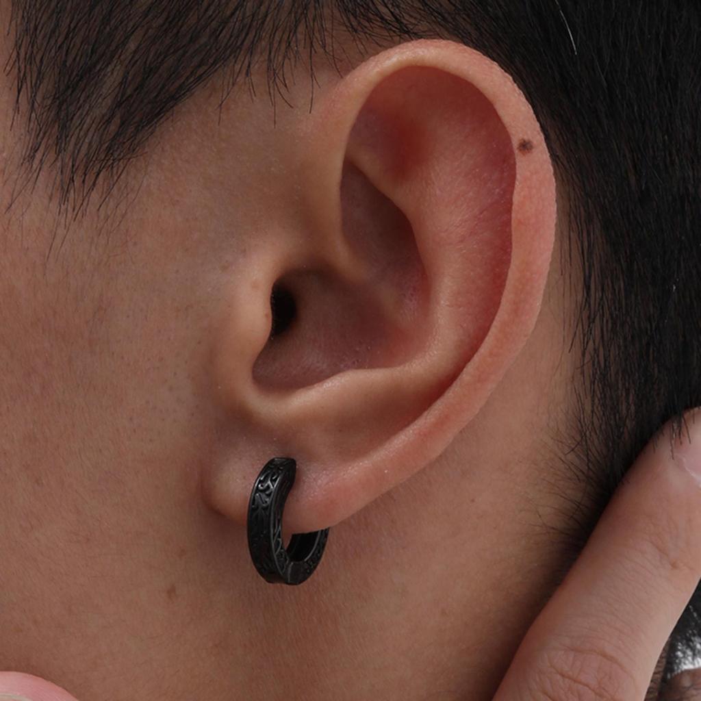 1 Stück Retro-Creolen aus Edelstahl für Damen und Herren, Piercing-Ohrringe, Schmuck für empfindliche Ohren, Punk-Hip-Hop-Stil