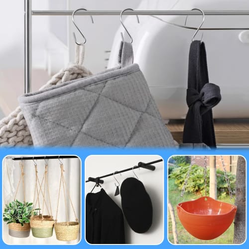 [Cinvo Is the Only Authorized Retailer] Mini S-Shaped Hooks, Cinvo S-Shaped Hooks, 4.4cm X 20 Pieces, with Non-Slip Rubber Covers, Rustproof, for Kitc