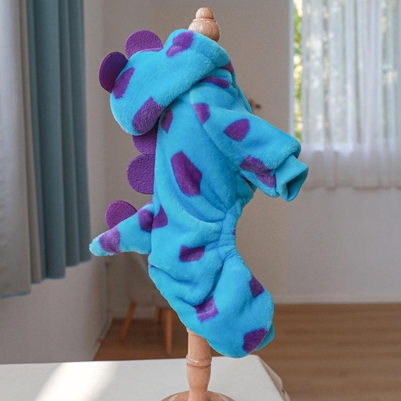 Fashion Pet Dog Jacket Winter Warm Clothes Lovely Cats Photo Dinosaur Costume
