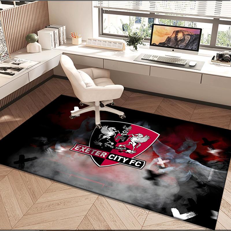 1PC Rug Exeter City Fc Crest Carpet, Chair Rug,Area Rug for Office Bedroom Living Rooms Bedroom, Doormat Decor Christmas Fan Gifts