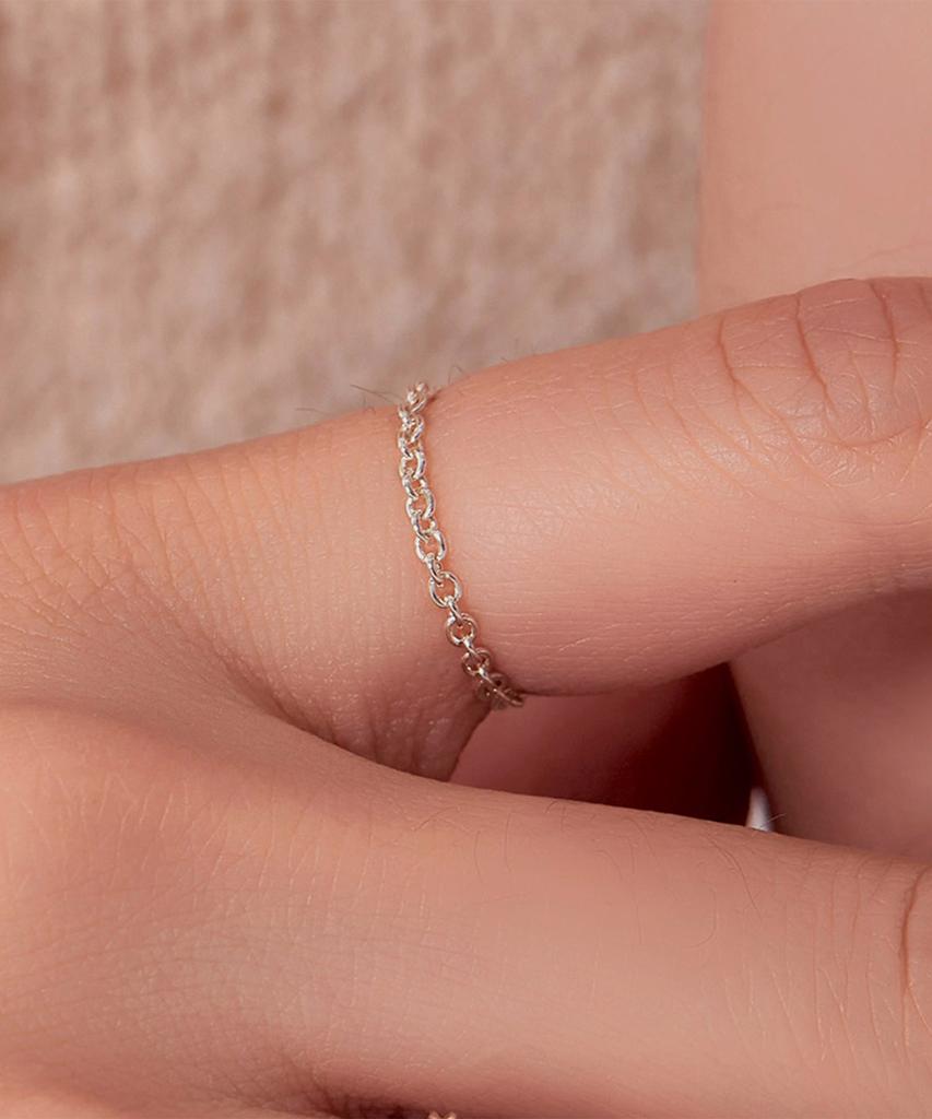 Helene Jewelry 925 Silver Ginger Chain Silver Ring (Type C)